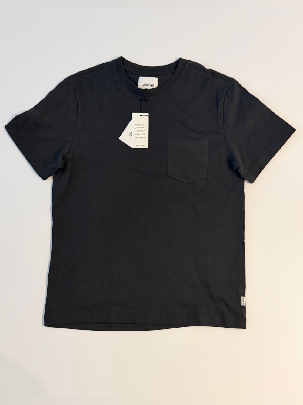 Jason Wu Black Short Sleeve Pocket Crew Tee